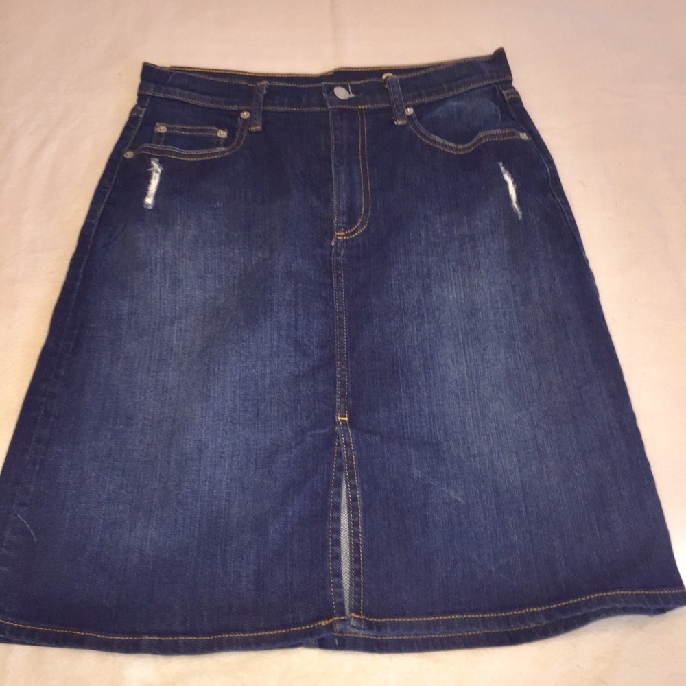 Gap 1969 Cotton Distressed Jean Skirt